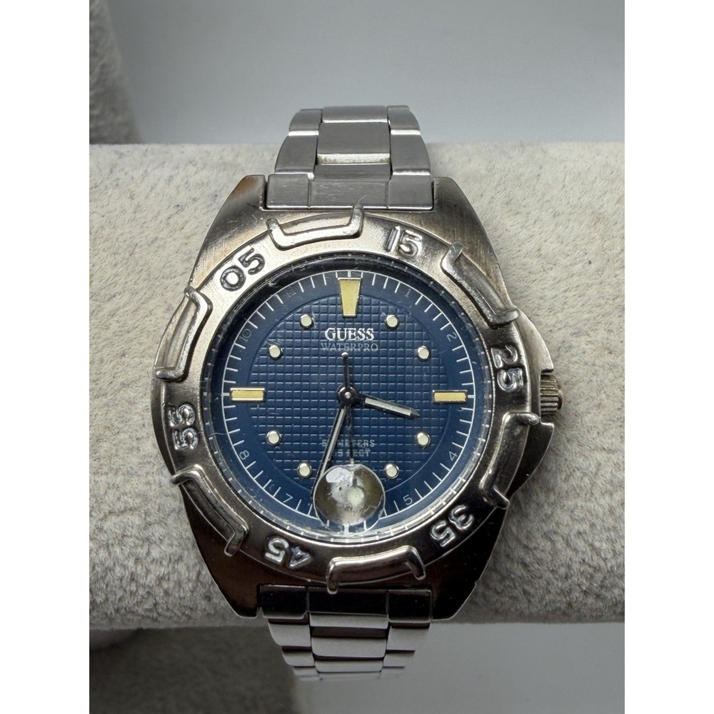 Guess 1997 Waterpro New Battery Vintage Ladies Watch 31MM 6.5" Blue Dial